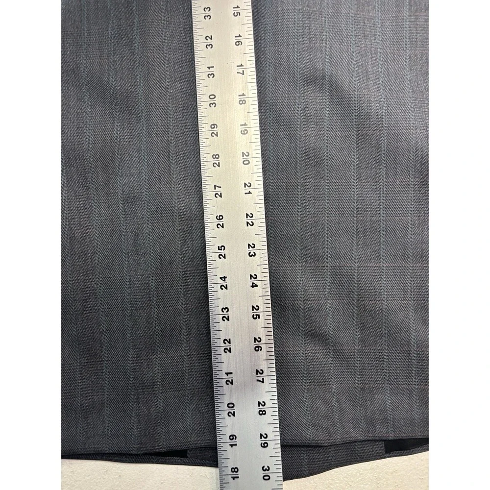 vtg 90s Tailored 40S Charcoal Plaid Double Breasted Blazer Jacket‎ Sport Coat